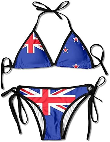 German Flag Sexy Harness Boxing Bikini Womenâ€s Halterneck Top and Sexy G-String Bikini Set Swimsuit
