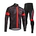 Lixada Men's Cycling Jersey Suit Winter Thermal Fleece Long Sleeve MTB Road Bicycle Shirt with 3D Tights Padded Pants