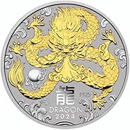 2024 P Lunar Year of the Dragon 1 oz gilded silver coin $1 Seller Mint State
