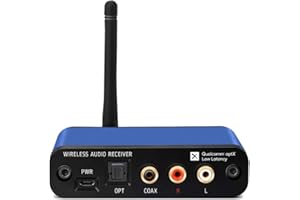 BluDento Hi-Fi Bluetooth Audio Receiver aptX Classic aptX Low Latency Built-in Burr Brown DAC for Streaming with Analog and Digital Outputs