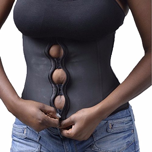 Tgq women latex rubber waist trainer cincher steel bone…
