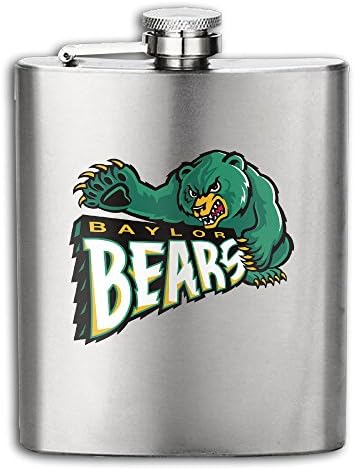 Baylor Bears Angry Bears Logo Flask Stainless Steel Leak Proof For Whiskey/Alcohol