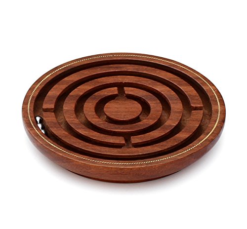 One Left in Stock- SouvNear Brain Teaser Hand and Eye Coordination Brain Game Gifts under 15 Dollars - Wooden Labyrinth Board Game Ball in Maze Puzzle Handcrafted in India