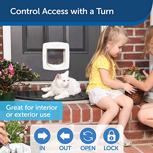 PetSafe Exterior / Interior Cat Door 4Way Locking Pet Door Flap Tinted Privacy Door for