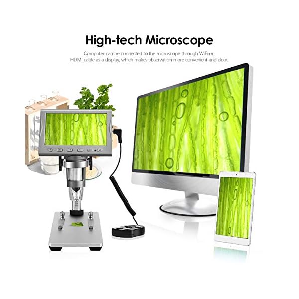 TOPQSC Digitales Mikroskop 4,5 Zoll Fernbedienung LCD Digital Mikroskop Tragbar 9 Languages 1080P Lupe Electron… – Bild 6
