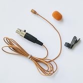 WL35 Professional Clip-On Lavalier Condenser Microphone for Shure ULX SLX PGX GLX QLX U1 UR1 BeltPack Microphones System Parts with TA4F Mini XLR 4Pin Plug (Brown)