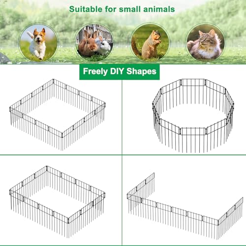 LIANTRAL Garden Fence 25 Pack, Animal Barrier Fence, No Dig Rustproof Metal Fence Panels, Patio Border Animal Fencing for Dog Rabbit Yard Patio Outdoor Decor, Total 43 cm (H) x 8.25 m (L)