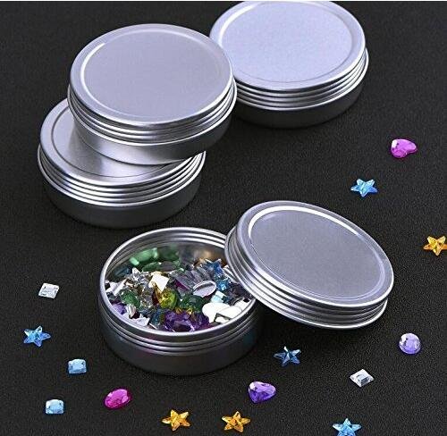 48 Pcs 1 Oz Tins Silver Aluminum Tins Cans Screw Top Round Steel tins Cans with Screw Lid Screw Lid Containers - Thumbnail 3