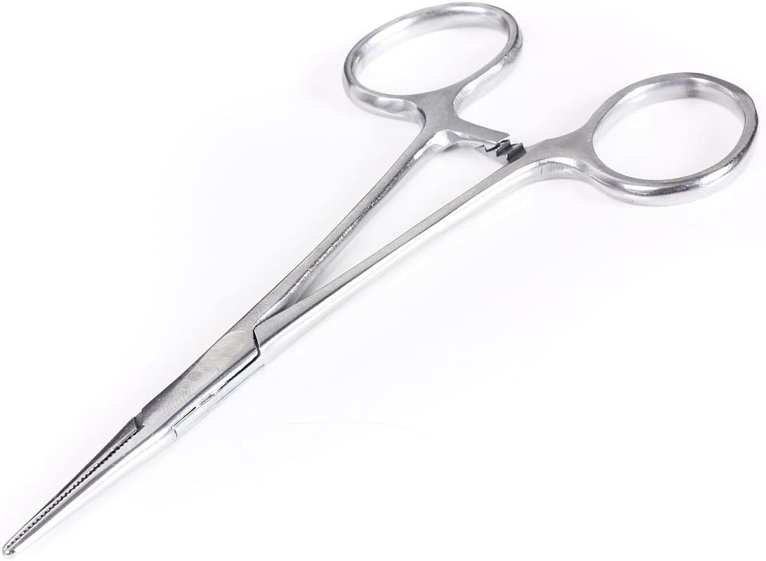 Pets Dog Hemostat Forceps Hair clamp Ear Pulling Stainless Steel Straight