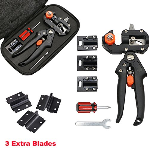 Migiwata Garden Fruit Tree Professional Pruning Shears Grafting Cutting Tool With 6 Blades (2V & 2U & 2Ω shaped) to Cut Grafting Stocks from 5mm up to 12mm in Diameter with English Manual