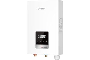 Tankless Water Heater Electric, ORBEK 11kW 240V, 1-2 Points of Use On Demand Instant Hot Water Heater, with LED Digital Display, ETL Certification, Self Modulating