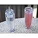 Culver Cool Cup Double Walled Insulated Tall Tumbler with Lid and Straw, 20-Ounce, Clear, Set of 4