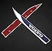 CHAMPLED 2Pcs Blue Great Metal Car Side Fender fit for Sports For VOLVO Skirts Knife Type Sticker Badge Emblem
