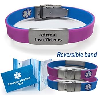 Blue Silicone Bracelets For Women 4-Pack Adrenal Insufficiency