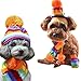 Pet Clothes Sweater Puppy Pet Dog Cat Winter Warm Costume 6Pcs/Set Striped Knitted Cap Socks Scarf S