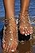 Bienvenu Tassel Barefoot Sandal Wedding Dancing Ankle Bracelet Boho Vintage with Coin, Gold