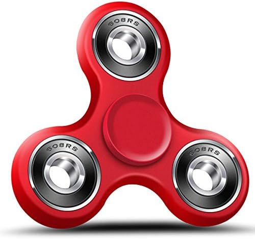 EDC Tri Fidget Spinner Spinning 3mins+ Finger Stress Reducer Toy for Boredom, Anxiety, Focusing (Red)