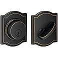 Schlage B60 N CAM 716 Deadbolt with Camelot Trim, Keyed 1 Side, Highest Residential Security, Aged Bronze