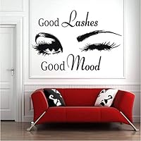 cvccatg Good Lashes Good Mood Glamourous Look Wallpaper Removable Stickers for Beauty Salon Home Art Decor Vinyl Poster Murals 89 97Cm