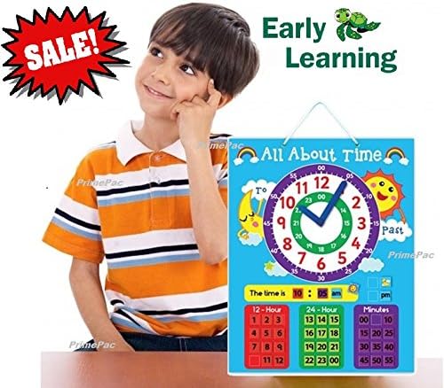 Time Telling Wall Clock Learning System. Educational Toys for Preschool & Toddlers. School Clock with Metric System. Preschool Learning, Early Learning, First Time Kids Clock. Magnetic Shape Sorting
