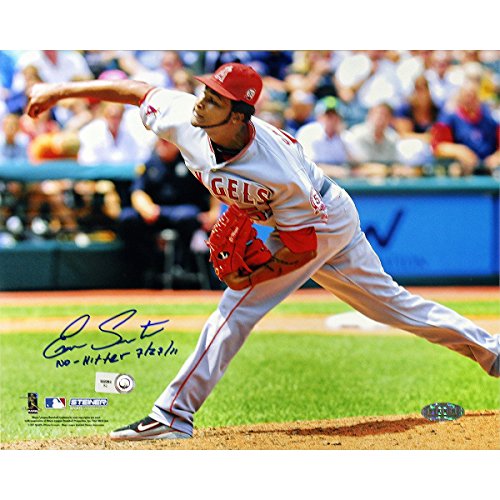Ervin Santana Angels Road Jersey Pitching Horizontal 8x10 Photo w/ No Hitter 7/27/11 Insc (MLB Auth)