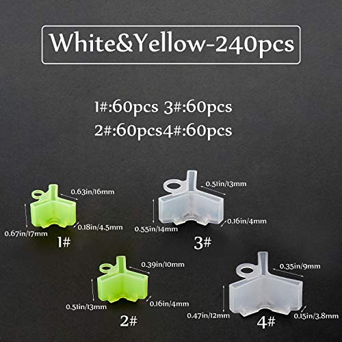 240 Stück Angelhaken Hauben Angeln Drillingshaken Abdeckung Haken Schutzkappen Schutz, 4 Größen – Bild 3