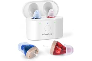 UEARSHELP Hearing Aids for Seniors Severe Hearing Loss, Hearing Aids for Seniors Rechargeable with Noise Cancelling, Otc Invisible Hearing Amplifier for Seniors Adults Magnetic Box
