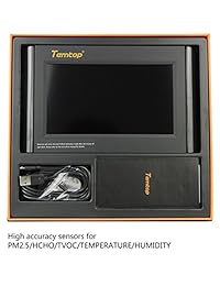 Temtop M1000   Monitor de calidad de aire para PM2.5 HCHO TVOC Formaldehído Temperatura Humedad Interior Detector de Interior Pantalla LCD Grande Batería Recargable Integrada