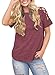 Astylish Women Sexy Cold Shoulder Cut Out Blouse Casual T Shirt Tops Red Medium