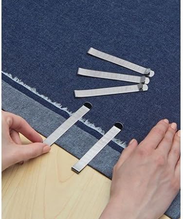 Set of 15 Hem Clips, Ruled Hem Clips Set of 15, 15 Hem Clips, Stamped With A 3" Ruler, Metal Hem Clips,3"measure Clip Hemmer No Pin Hem Clip w/ Marking Ruler Guides Inch, by The Kitchen Queen