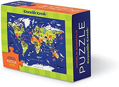 Crocodile Creek 382991 4 Match Box Puzzle World KARTE732396299149 World Map 100 Pieces