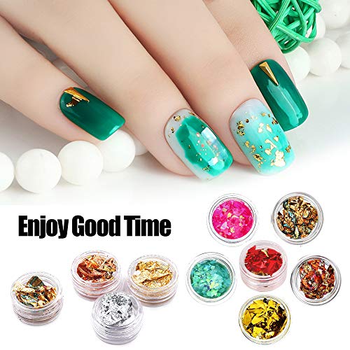 Glitter Nail Art Decorations 36 Boxes Nail Art Sticker Candy Colors Flakes Nail Kit with Tweezers Pickup Tools for Acrylic DIY Decoration Nail Art Supplies Accessories