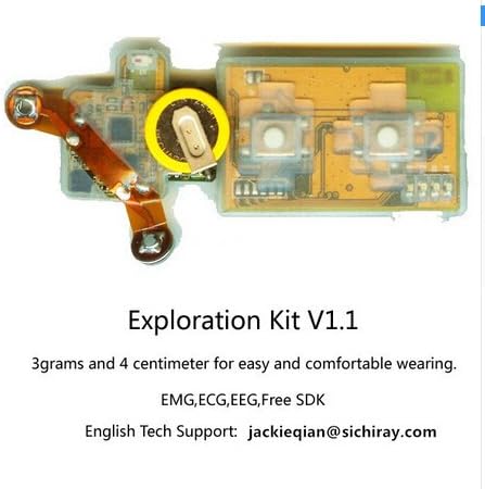 2016 Motion Sensor New Promotion Least Wearable Cardiac Muscle Bio-sensors To Explore The Development Of Brain Waves Kit Email