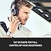 Phiaton Bluetooth Wireless BT 460 Qualcomm Touch Interface, Premium Headphones with Mic, Smart Play and Pause, Black