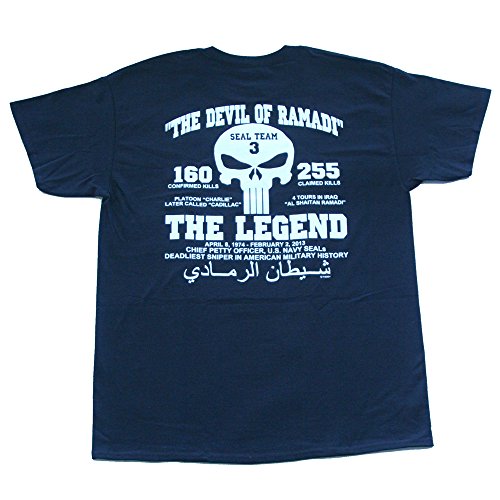 T-Body Promotions The Legend Devil of Ramadi US Navy Seals Sniper T-Shirt (Small, Black)