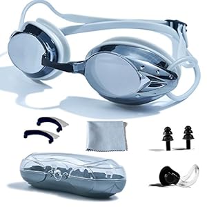 PHELRENA Swimming Goggles, Professional Swim Goggles Anti Fog UV Protection No Leaking for Adult Men Women Kids