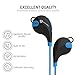 Wireless Bluetooth Headphones: Stalion Sound Stereo Sports Headset Universal for iPhone X 8 7 6s Plus Samsung Galaxy S8 S7 S6 Edge+ Note 8 (Jet Black/Cyan Blue)