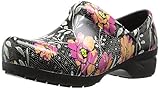 AnyWear Women's Srangel Health Care and Food Service Shoe, Black/Pink/Orange, 8 M US