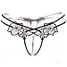 Sexy Open Crotch Lace Transparent G String Lingerie Thongs Underwear (Black-A)