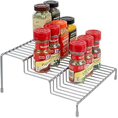 Home Basics 3 Level Vinyl Coated Steel Seasoning Rack Step Shelf