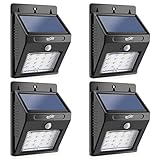 Housmile LED Solar Motion Sensor Lights, Wireless Waterproof Outdoor Security 16 LED Night Lights for Garden, Wall, Driveway, Steps, Patio (4-Pack, 50LUX,8000K)