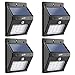 Housmile LED Solar Motion Sensor Lights, Wireless Waterproof Outdoor Security 16 LED Night Lights for Garden, Wall, Driveway, Steps, Patio (4-Pack, 50LUX,8000K)