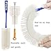 2 PCS Bottle Brush,Innovative 18 inch Long Cleaner & Original Bottle Shoulder Brush for Washing Beer, Wine, Kombucha, Decanter, Narrow Neck Brewing Bottles (WHITE)
