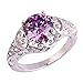Psiroy 925 Sterling Silver Created Amethyst Filled Floral Cocktail Anniversary Ring