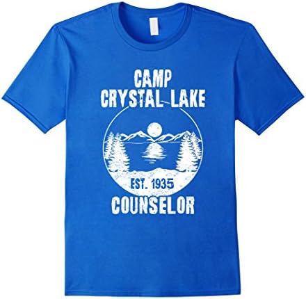 Mens Crystal Lake Counselor Vintage Retro Style Shirt 2XL Royal Blue