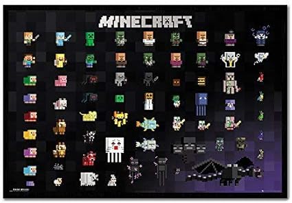 Minecraft Pixel Sprites Poster Cork Pin Memo Board Noir Encadre 96 5 X 66 Cm Approximativement 38 X 26 Pouces Amazon Fr Bienvenue