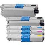 1 Pack + 1 Black of Total 5 Inktoneram® Replacement toner cartridges for Okidata C310/C510 44469801 44469703 44469702 44469701 for C310 C510 Combo Set C510dn C511dn C530dn C531dn MC351dn MC352dn MC361dn MC362dn MC561dn MC562dn C310dn C330dn C331dn