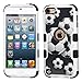 MYTURTLE Sports Fan Series, Soccer Case Designed for iPod Touch 7th 6th 5th Generation, Rugged Hybrid Shockproof Nonslip Cover, Realistic 3D Touch Textured Surface