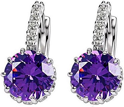 YiYi Operation Cubic Zirconia Gold Plated Clip Stud Hoop Earrings Women's Wedding Gift