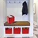 Sorbus Foldable Storage Cubes - 6 Fabric Baskets for Organizing Pantry, Shelf, Toy Box, Cubby, Closet Organizer - 11 Inch Collapsible Closet Organizers and Storage Bins - Red Storage Cubes with Handle